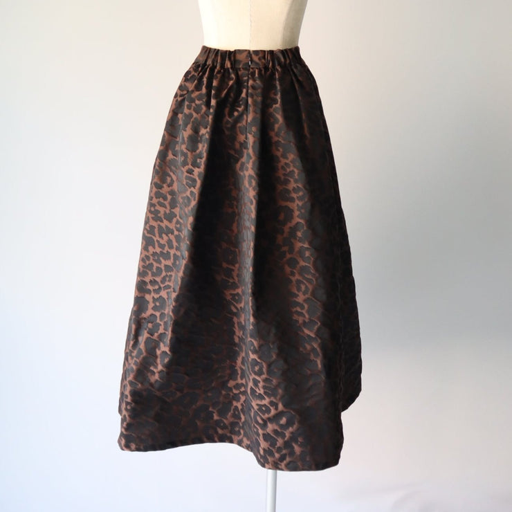 Leopard tuck skirt/K246-65079