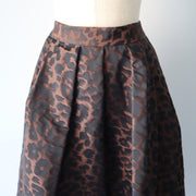 Leopard tuck skirt/K246-65079