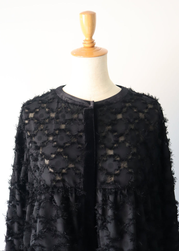 【第1位】cut jacquard tiered blouse/K256-66130