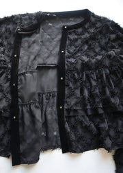 【第1位】cut jacquard tiered blouse/K256-66130