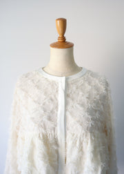 【第1位】cut jacquard tiered blouse/K256-66130