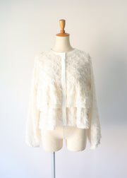 【第1位】cut jacquard tiered blouse/K256-66130