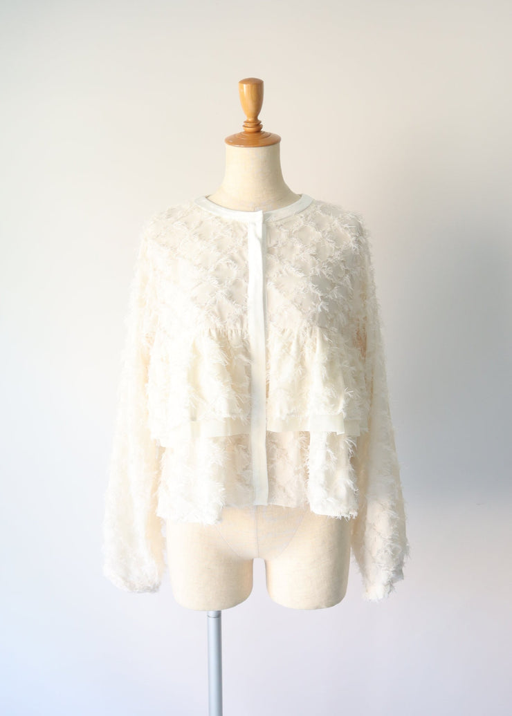 【第1位】cut jacquard tiered blouse/K256-66130