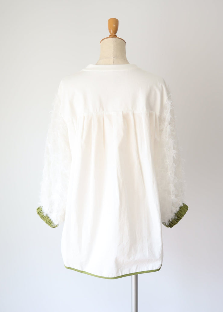【新作】sleeve cut  jacquard T-shirt/K256-62272