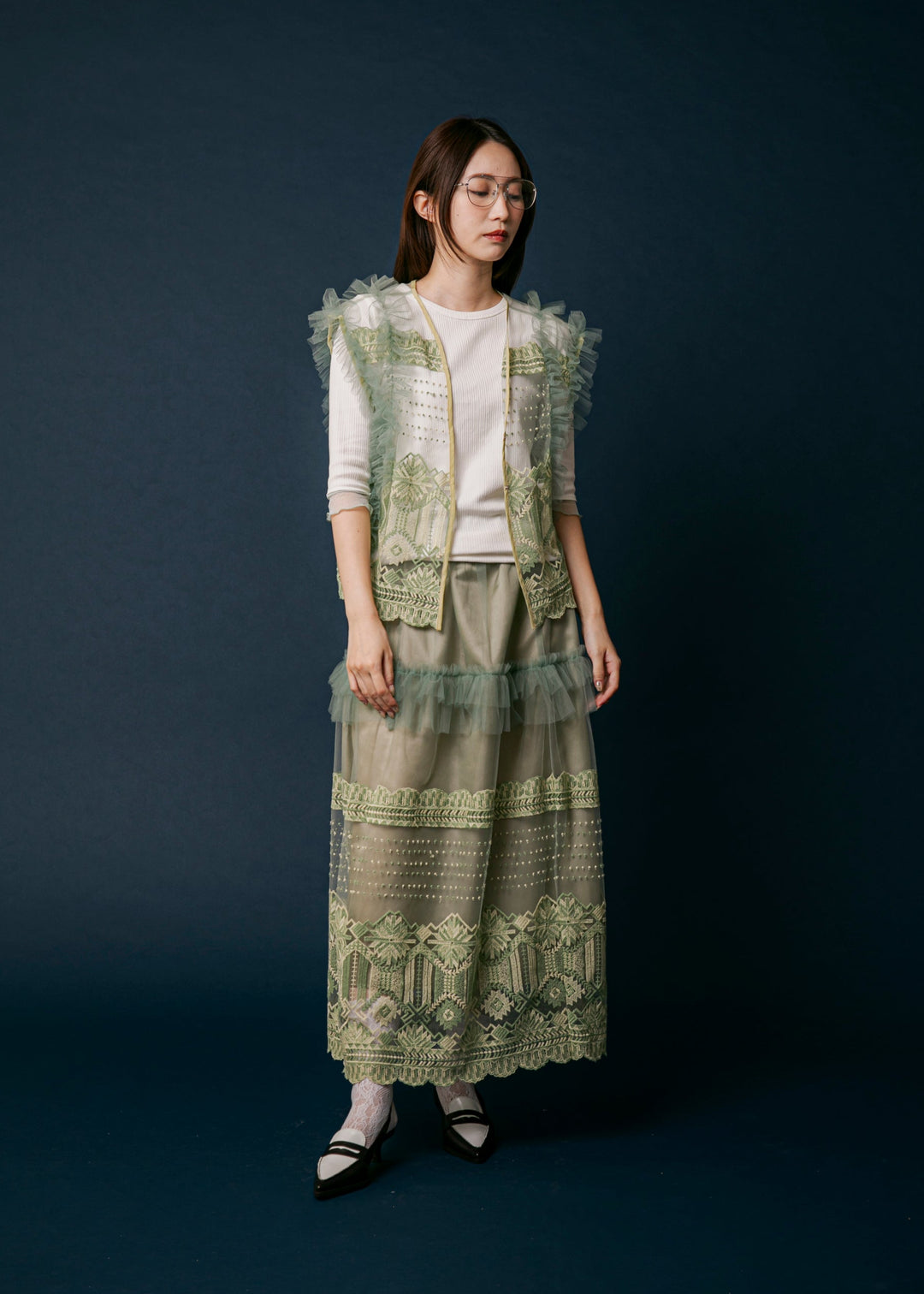kittle (キトル)original tulle frill vest original tull vest/K251-66119 – Kittle.