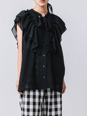 Tie  raffle blouse/K241-66101