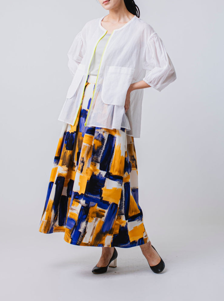 Paint print skirt/K241-65077