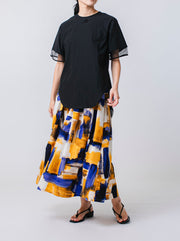 Paint print skirt/K241-65077