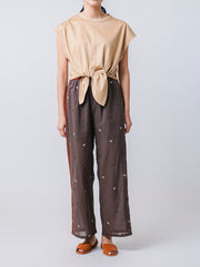 Lily embroidery easy pants/K241-64132