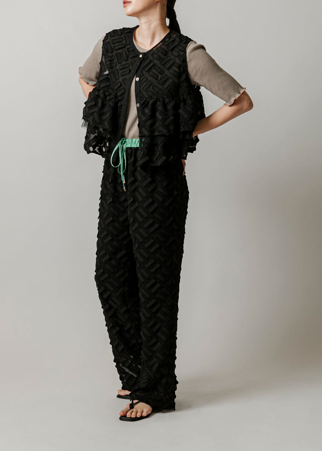パンツ velvet jacquard check pants cut jacquard pants/K251-64160 – Kittle.