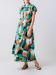 Paint print skirt/K241-65077