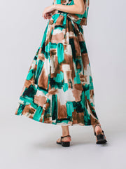 Paint print skirt/K241-65077