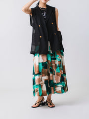 Paint print skirt/K241-65077