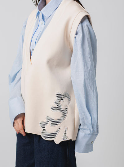 Cutwork vest/K241-62190
