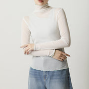 Tulle high neck tops/K236-62188