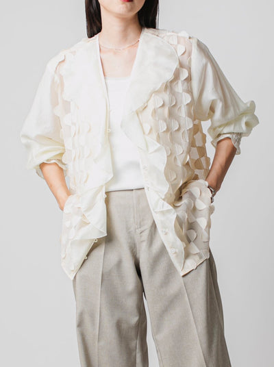 【新作】Half circle frill blouse/K241-66079