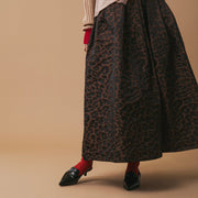 Leopard tuck skirt/K246-65079