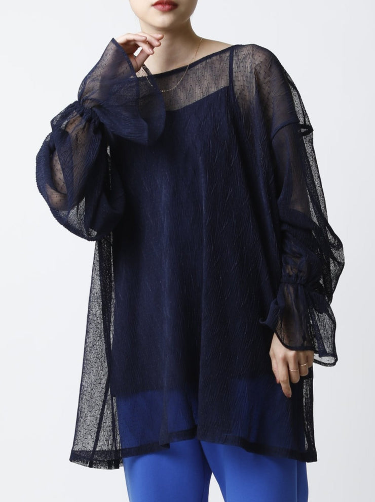 Dots tulle pullover/K241-66084