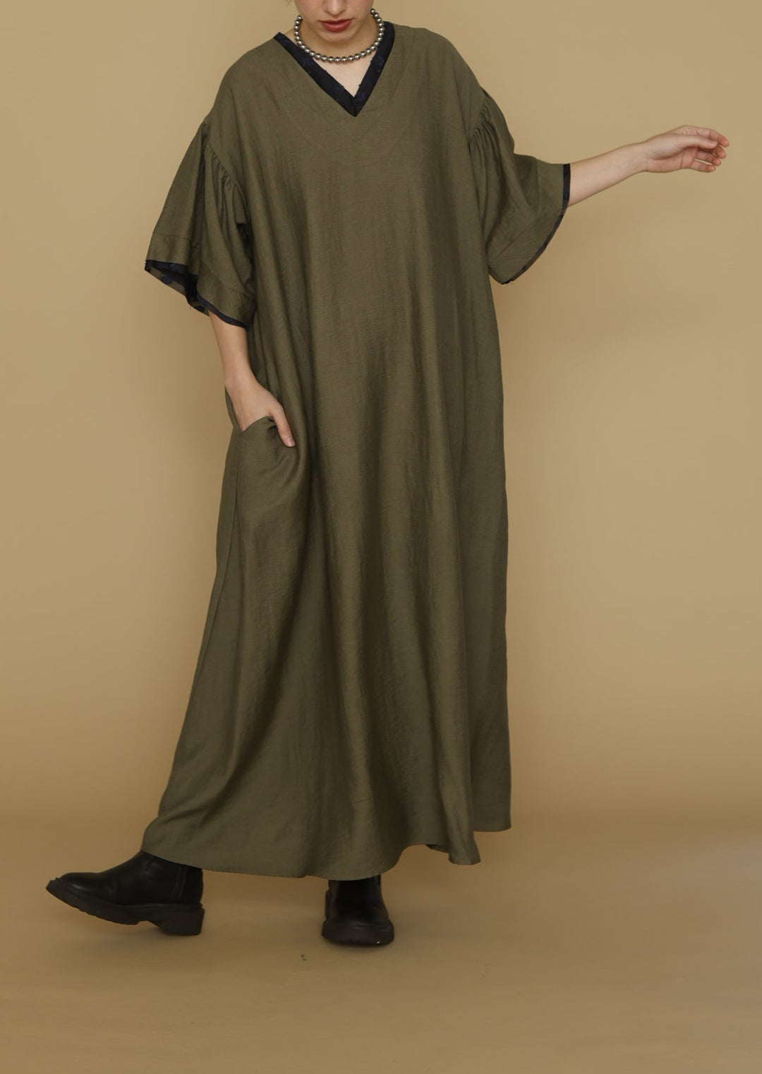 新作】V neck long dress Vネックロングドレス/K263-67157 – Kittle.