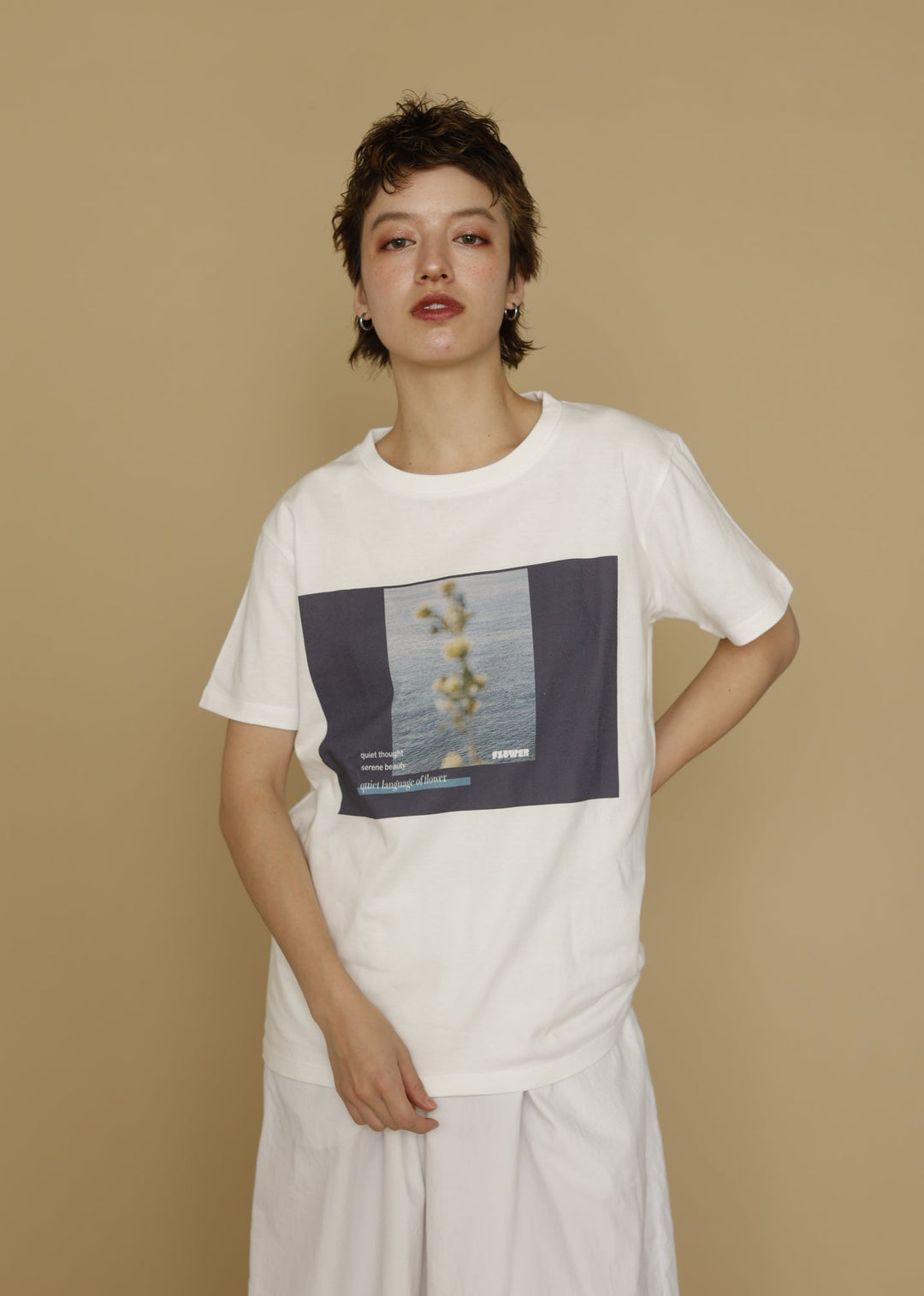 新作】silent flower T shirtサイレントフラワーTシャツ/K263-62307