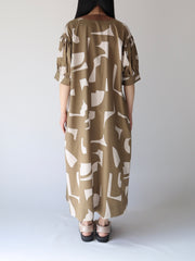 Square neck print one-piece/K231-67075