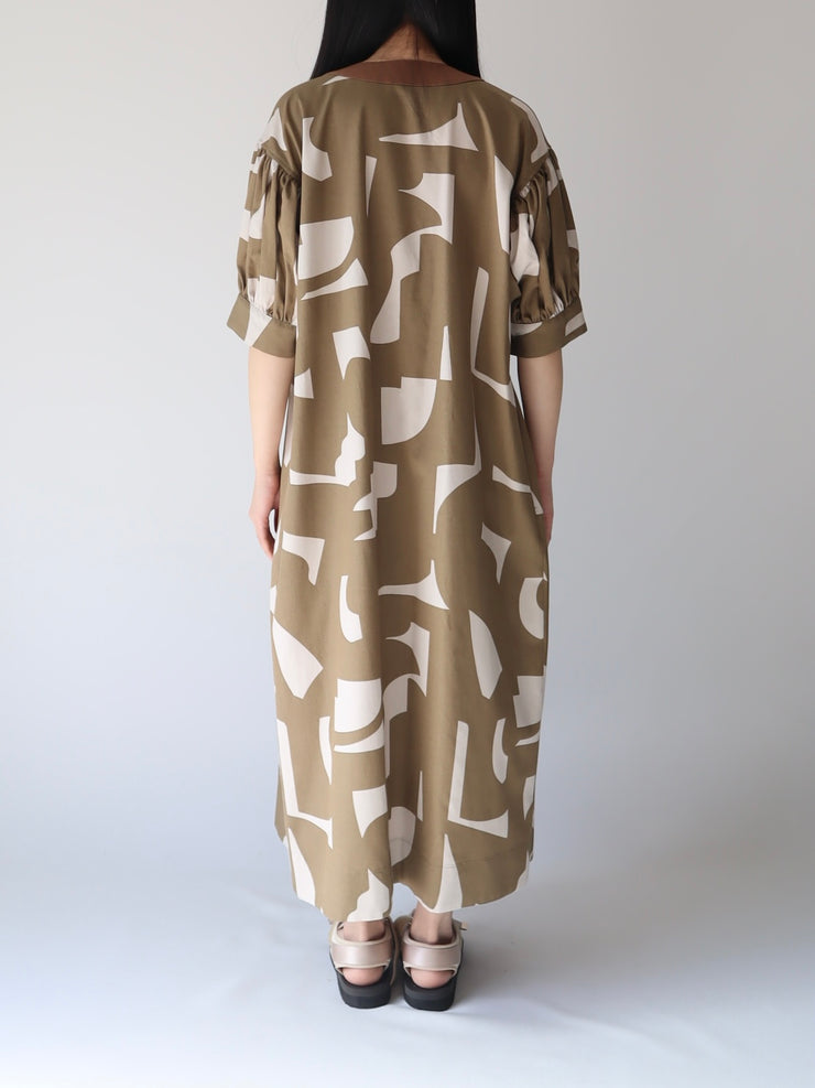 Square neck print one-piece/K231-67075