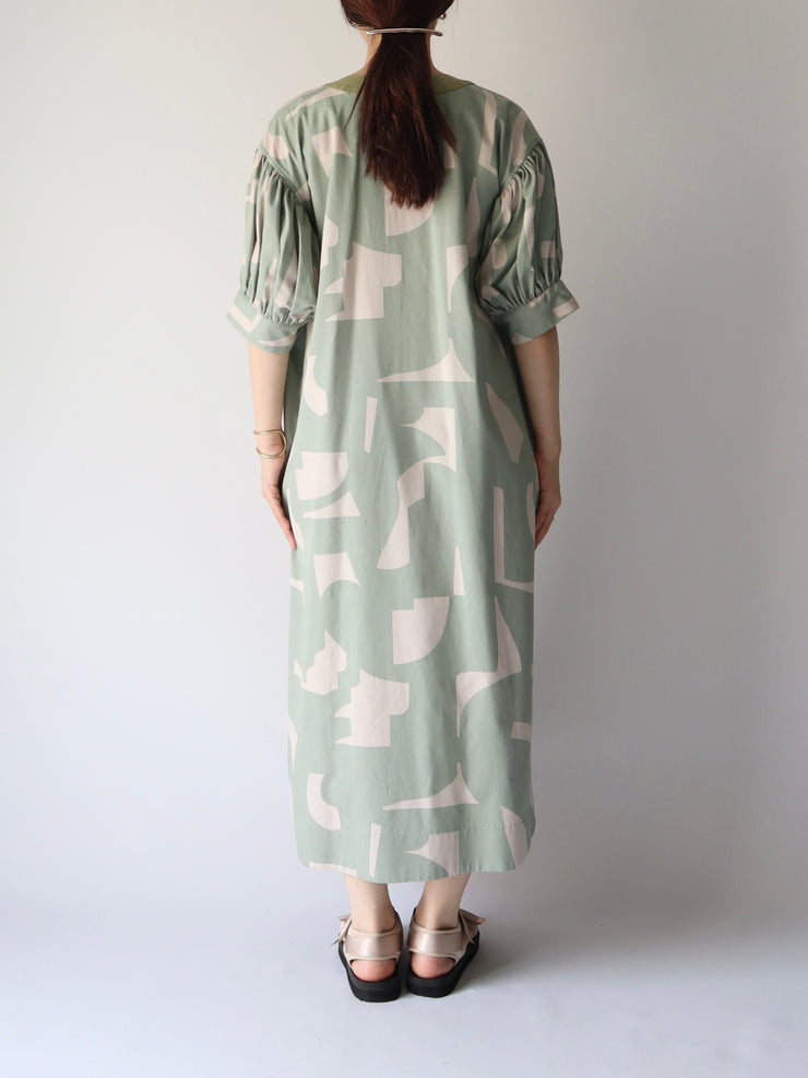 Square neck print one-piece/K231-67075